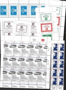 ISRAEL LARGE COLLECTION 150 JNF STAMP LABELS IN PAIRS STRIPS AND LARGE BLOCKS