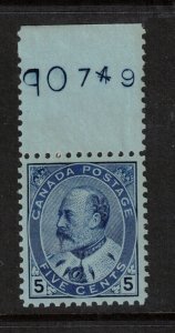 Canada #91 Extra Fine Never Hinged Top Margin Gem Example **With Certificate**