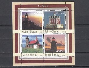 Guinea Bissau, Mi cat. 2068-2071 A. Lighthouses s/sheet.