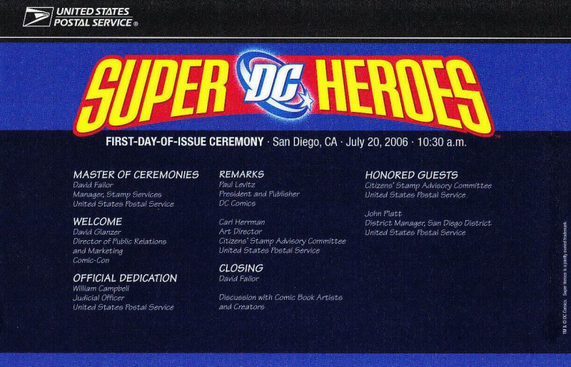 USPS First Day Ceremony Program #4084a Superman DC Comics 2016
