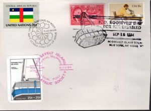 US -UN CENTRAL AFRICAN REPUBLIC Flag  SPECIAL EVENT FDR DAY FOR THE DISABLED FDC