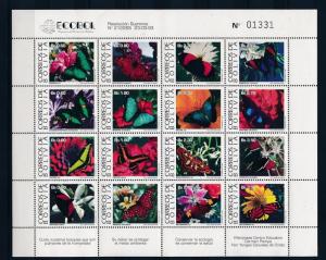 [30481] Bolivia  1993 Butterflies Schmetterlingen Papillons  MNH Sheet