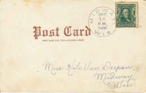 United States Wisconsin Midway 1906 doane 2/3  1872-1934  PC  Small creases a...