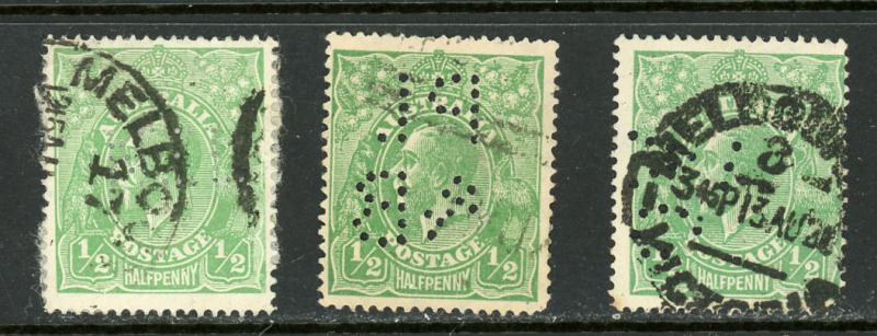 Australia 19 Used (With Perfins) (You Pick)