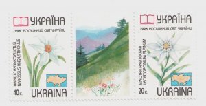 1996 stamp Red Book of Ukraine Narcissus, edelweiss Flora Plant world Flower MNH