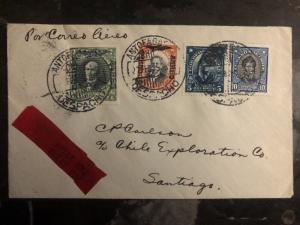 1929 Antofagasta Chile First Flight cover FFC to Santiago