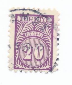 Turkey 1959 Scott o57 used - 20k, Numeral