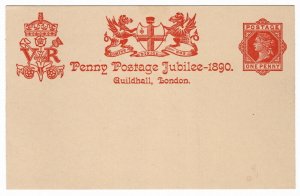 (I.B) QV Postal : Penny Post Jubilee Card (Kensington 1890)