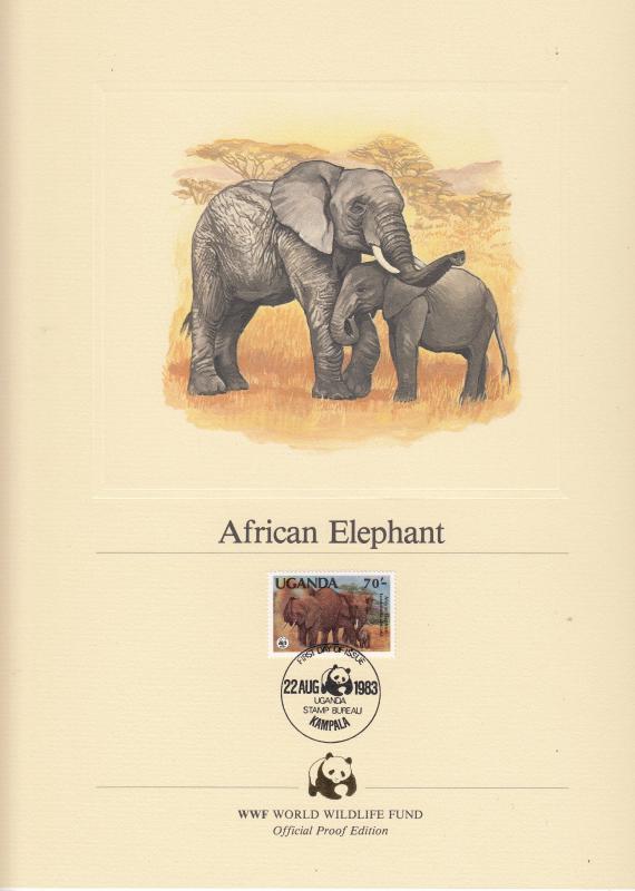 Uganda - African Elephant , FDC - (1584)