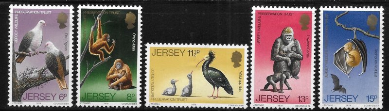 Jersey 217-221 Fauna set Unused Hinged 2025 Scott c.v. $1.50 30%