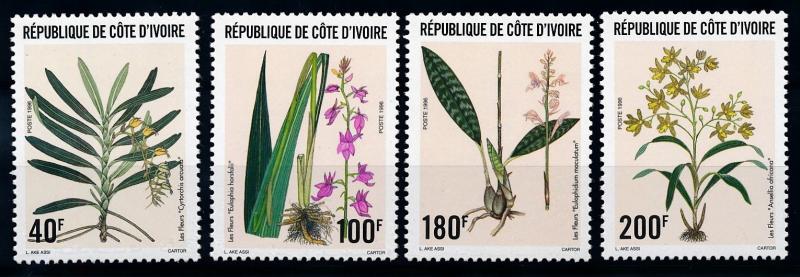 [67014] Ivory Coast 1996 Flora Flowers Blumen Orchids  MNH