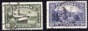 Canada 225-226 Niagra Falls Parliament Victoria BC used stamps