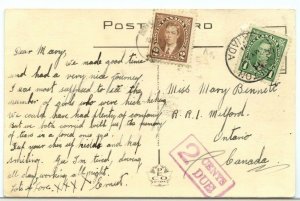 scarce 1941 Postage due 2c post card tied Paid 2c Mufti Hamilton cover Canada