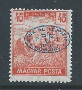 Hungary #2N57 MH 45f Wheat Issue Ovptd. For Romanian Occ.