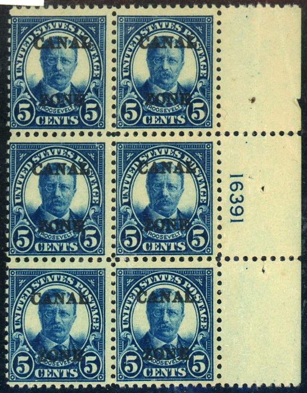 Canal Zone #86 MINT Plate Block NH Not Perfect