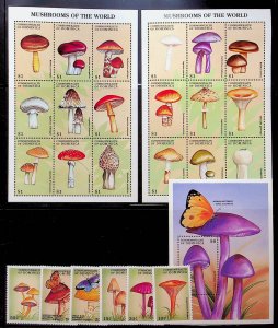 DOMINICA Sc 2044-52 NH SET+S/S+2M/S OF 1998 - MUSHROOMS - (ZN25)