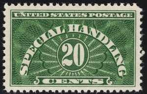 US# QE3 20c Yellow Green Special Handling MINT NH SCV $3.75