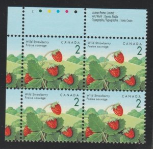 Canada 1350  Fruit Definitive - MNH - Plate block UL