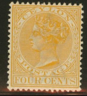 Ceylon Scott 91 MH*  1899 Victoria perf 14 CA wmk 