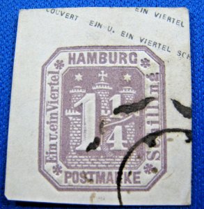 GERMAN STATES - Hamburg   1866  -  Michel #U2a -  USED         (eh65)