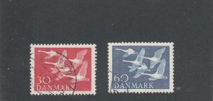 Denmark  Scott#  361-362  Used  (1956 Northern Countries)