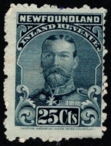 1910 Newfoundland Revenue Catalog #- NFR17 25 Cents King George V Used