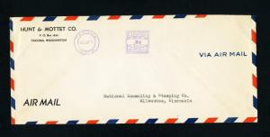 Air Mail Cover from Hunt & Mottet, Tacoma, Washington dated 8-27-1936