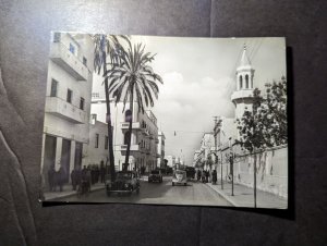 1950 British Occupied Libya Tripolitania Overprint RPPC Postcard Cover to Italy