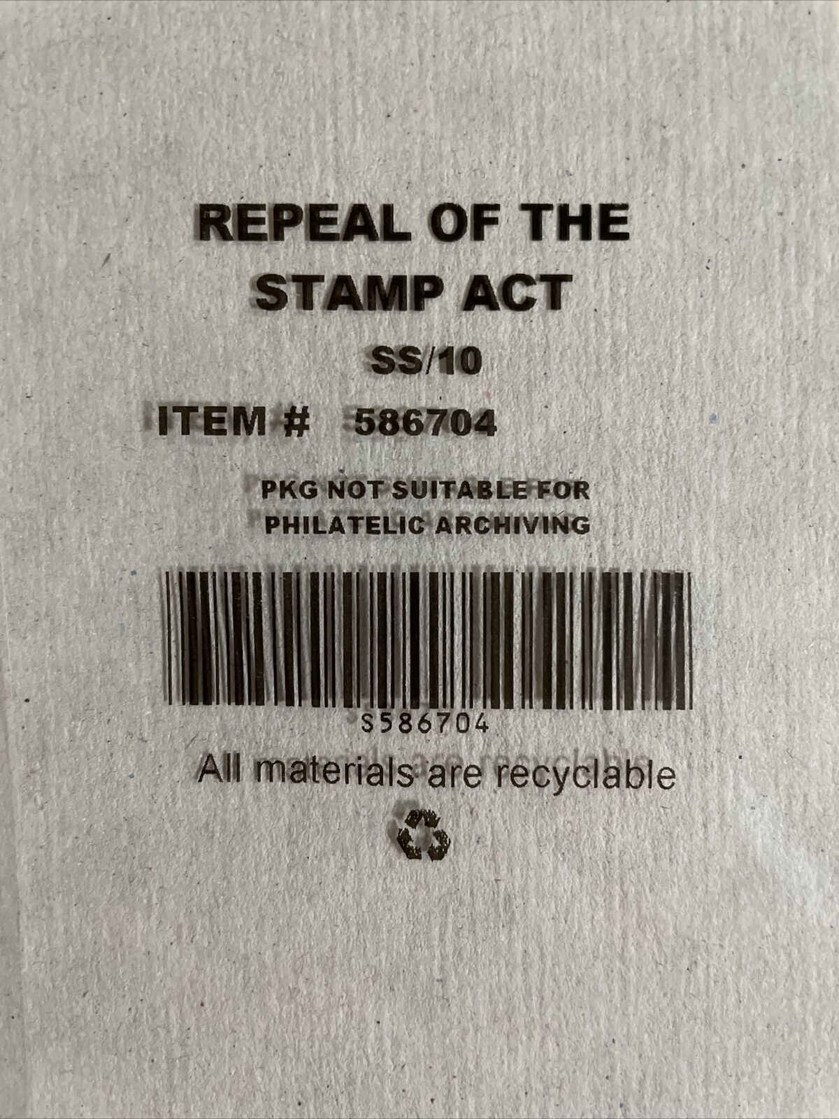 5061 REPEAL OF THE STAMP ACT Pane of 20 US Forever Stamps 2016 MNH USPS