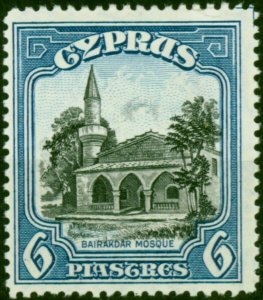 Cyprus 1934 6pi Black & Blue SG140 Fine MM