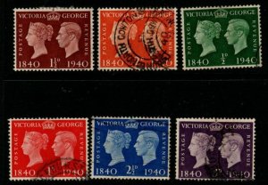 GB SG479/84 1940 CENTENARY USED