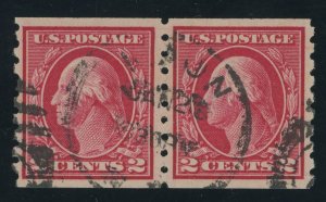 USA 413 - Perf 8.5 vertical coil pair - PSE Graded Cert: VF 80 Used