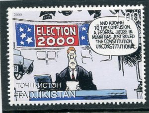 Tajikistan 2000 USA Elections 2000 Caricature Single Perforated Mint (NH)