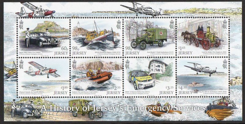 Jersey 2024, ' Emergency Services' Souvenir Sheet.  unmounted ...