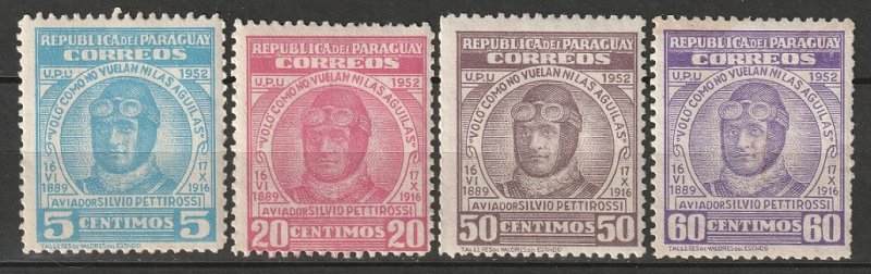 Paraguay 1952 Sc 474-7 set MLH*