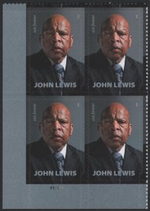 SC#5801 (Forever) John Lewis Plate Block: LL #P11111 (2023) SA