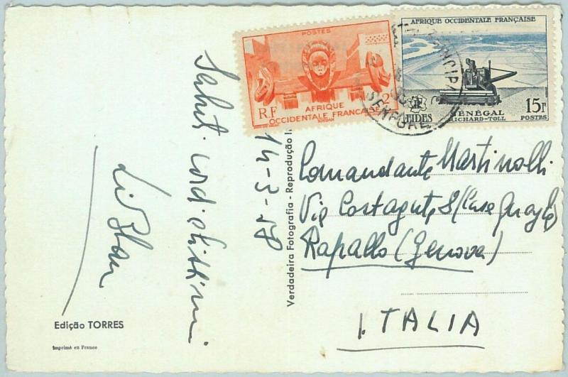 67332 -  Afrique Occidental SENEGAL - Postal History: POSTCARD to ITALY 1958