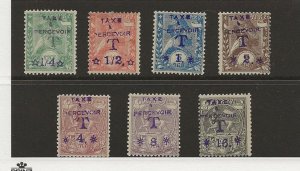 Ethiopia 1907 Postage Dues sg.D122-D128 MH