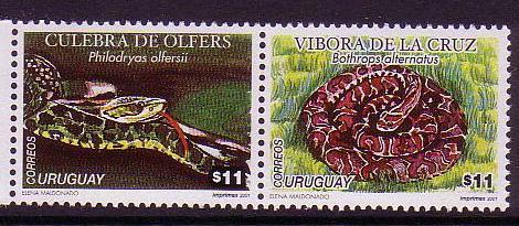 Uruguay Snakes 2v pair SG#2672-2673