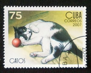 CUBA Sc# 4677  CATS  CATS CATS!  domestic feline pet 75c  2007 used cto