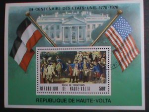 ​UPPER VOLTA-1976 BICENTENARY OF AMERICAN REVOLUTION- WHITE HOUSE- CTO S/S VF