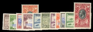 Cayman Islands #85-96 Cat$255.60, 1935 George V, complete set, hinged, 5sh wi...