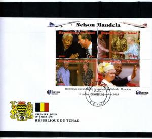 Chad 2013 Princess Diana Prince Charles Queen elizabeth Sheet perforated in FDC