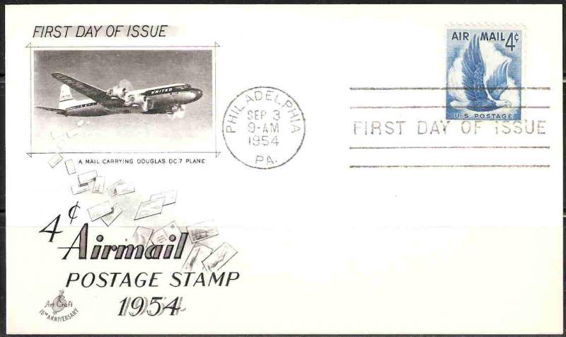 U.S. C048 4 cent Airmail FDC ArtCraft