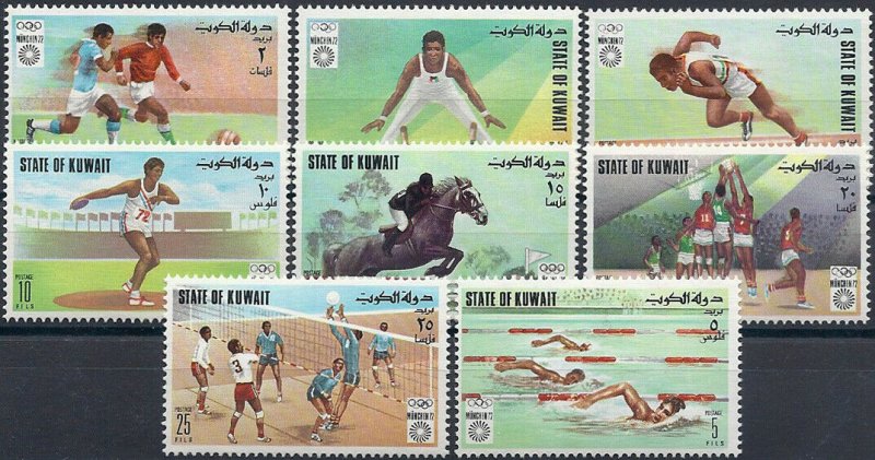 1972 Kuwait Olympics Munich, complete set VF/MNH! LOOK!