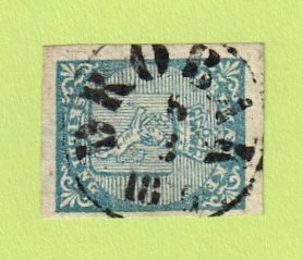 NOR SC #1 1855 Coat of Arms 4 margins w/SON (DROBAK / 3-8-18(?)6), CV $165.00