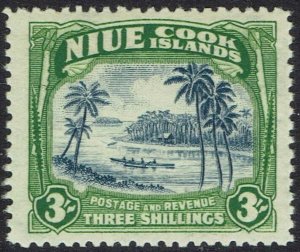 NIUE 1944 PICTORIAL 3/- MNH ** WMK MULTI STAR NZ