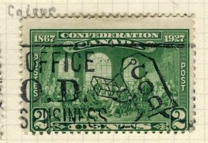 CANADA; 1927 early GV Confederation issue used 2c. value Postmark