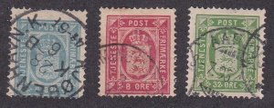 Denmark # O7-9, Official Stamps, Coat of Arms, Used, 1/3 Cat.