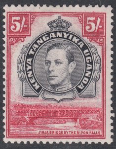 1944 KUT KGVI 5s BLACK & CARMINE P13¼ x 13¾ (SG#148b) MH VF